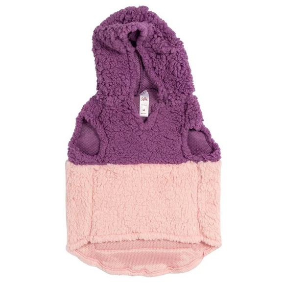 🐶 3 Sizes Available 🐶 New Justice Pet Polyester Sherpa Dog Hoodie, Purple - Picture 7 of 12